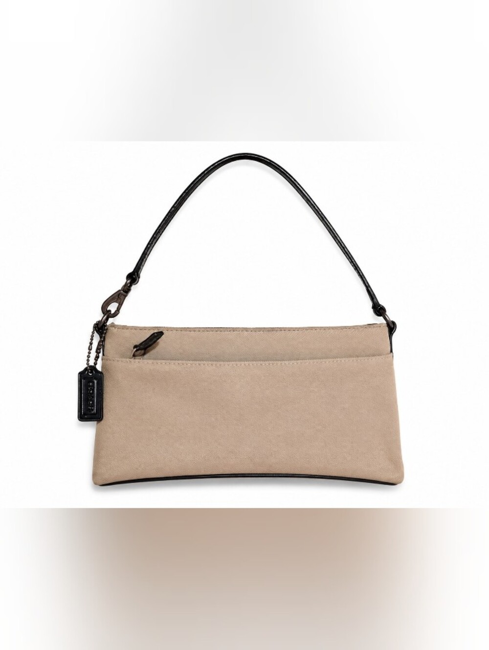 Coach Mercer Beige Shoulder Bag with Black Handle